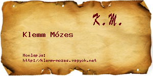 Klemm Mózes névjegykártya